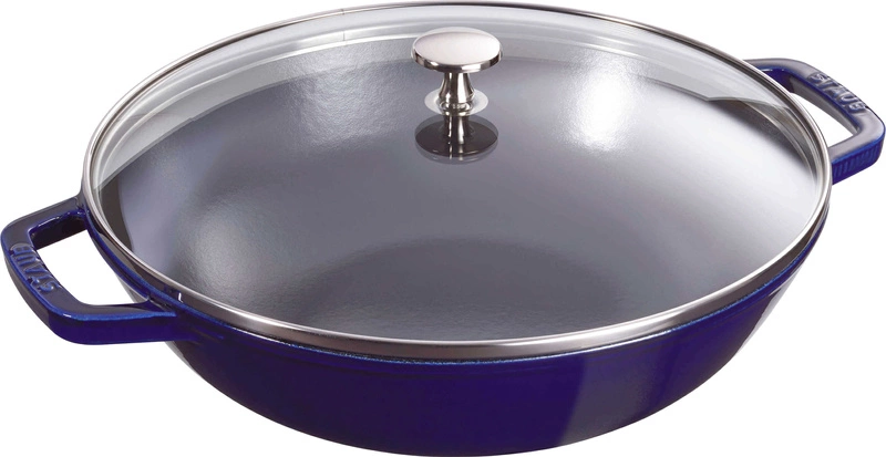 Staub - żeliwny wok niebieski 30 cm