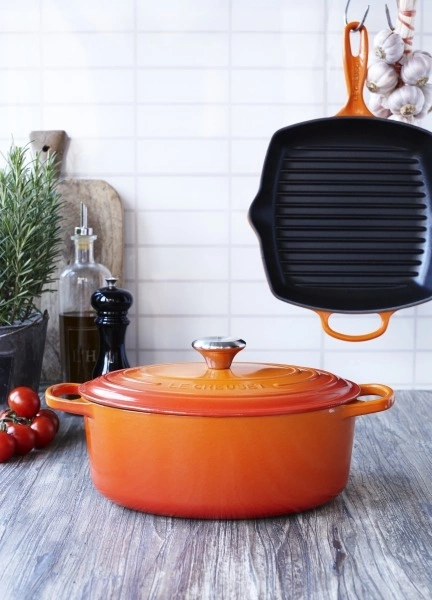 Le Creuset - brytfanna żeliwna emaliowana Signature 40 cm 14,8 l płomienna