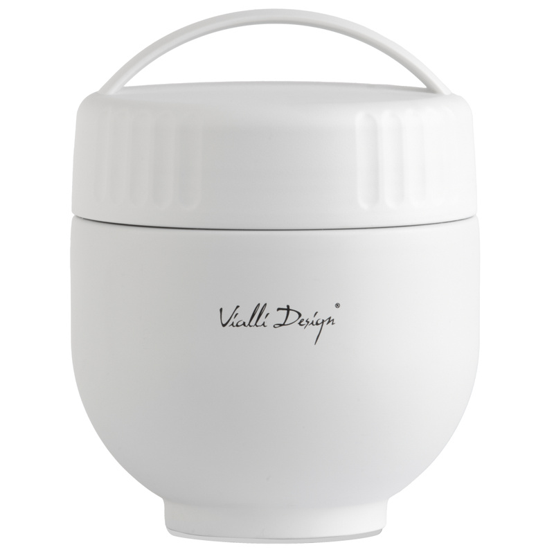 Vialli Design - Termos z pojemnikiem i łyżką 680 ml Fuori biały