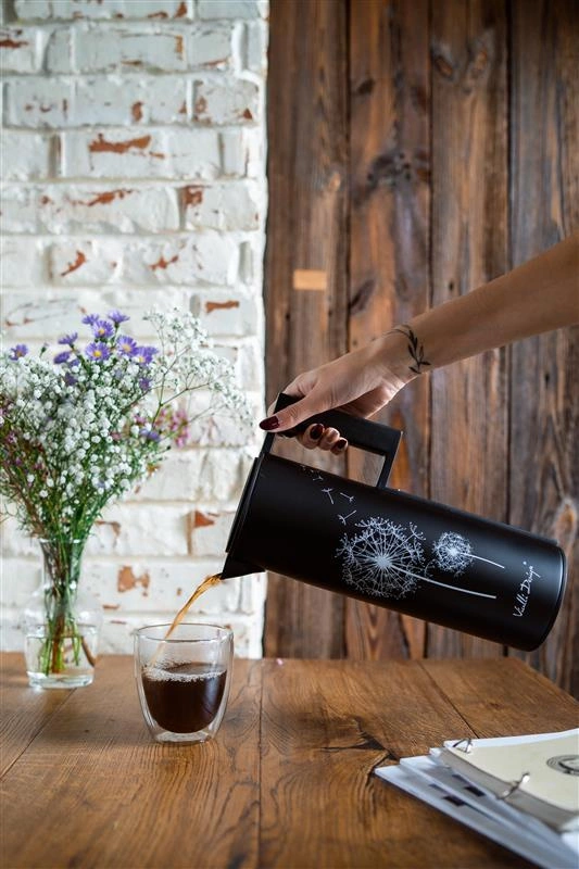 Vialli Design - Termos z wkładem szklanym 1L CORTO czarny