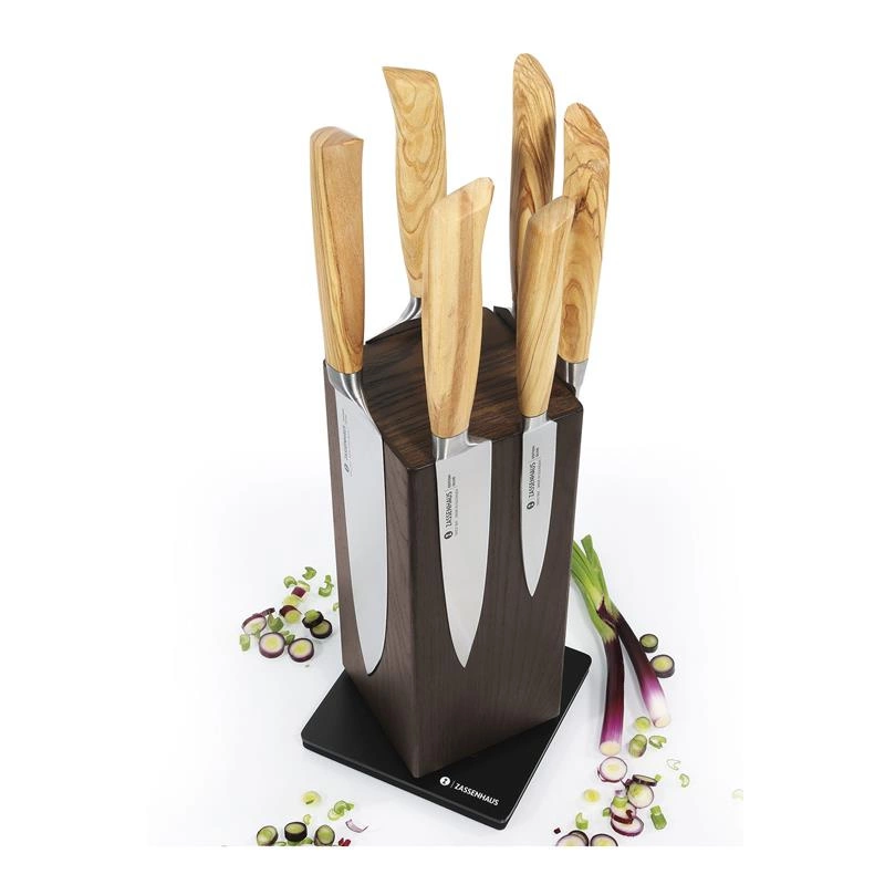 Zassenhaus - blok na noże magnetyczny, obrotowy, drewno jesionowe, 13 x 13 x 25,5 cm Spin