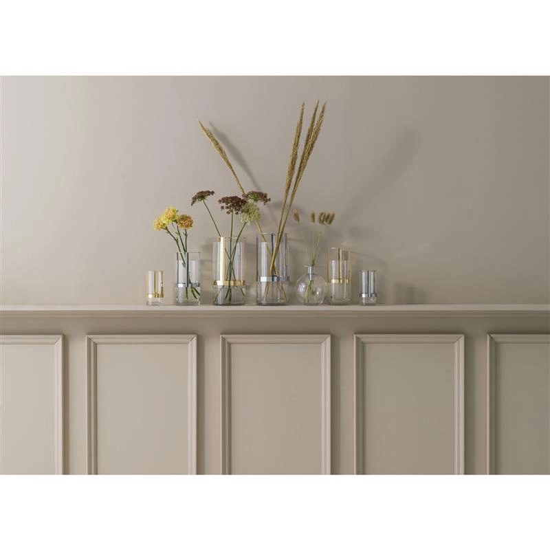 Sagaform - wazon, śred. 11 x 20 cm, szkło/metal, srebrny, pudełko prezentowe Interior