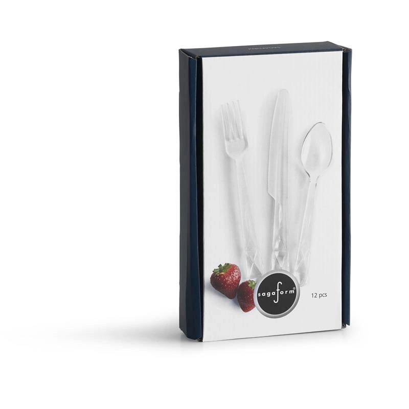 Sagaform - sztućce piknikowe dla 4 os., 12 el., przezroczysty akryl Outdoor Eating