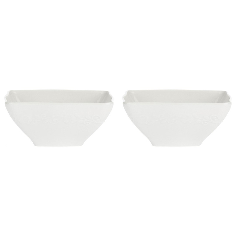 La Porcellana Bianca - zestaw 2 misek kwadratowych głębokich 22 cm Florentina