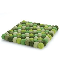 Cilio - podkładka pod gorące naczynia, 21 x 21 cm, owcza wełna, zielona Lana Verde