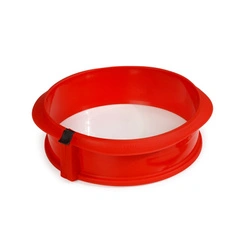 Lékué - Okrągła forma silikonowa z ceramicznym dnem 23 cm, czerwona