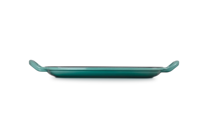 Le Creuset - patelnia żeliwna grillowa z dwoma uchwytami 30 cm bleu riviera