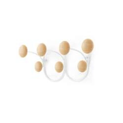 Umbra - Wieszak 7 haków biały/orzech, DOTSY