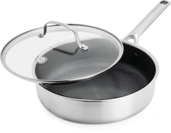 GreenPan - Patelnia głęboka stal z powłoką ceramiczną Apex Collection 24 cm z pokrywką