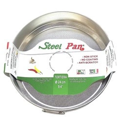 Steel Pan - Forma okrągła do pieczenia stalowa z nieprzywierającą teksturą 24x5 cm