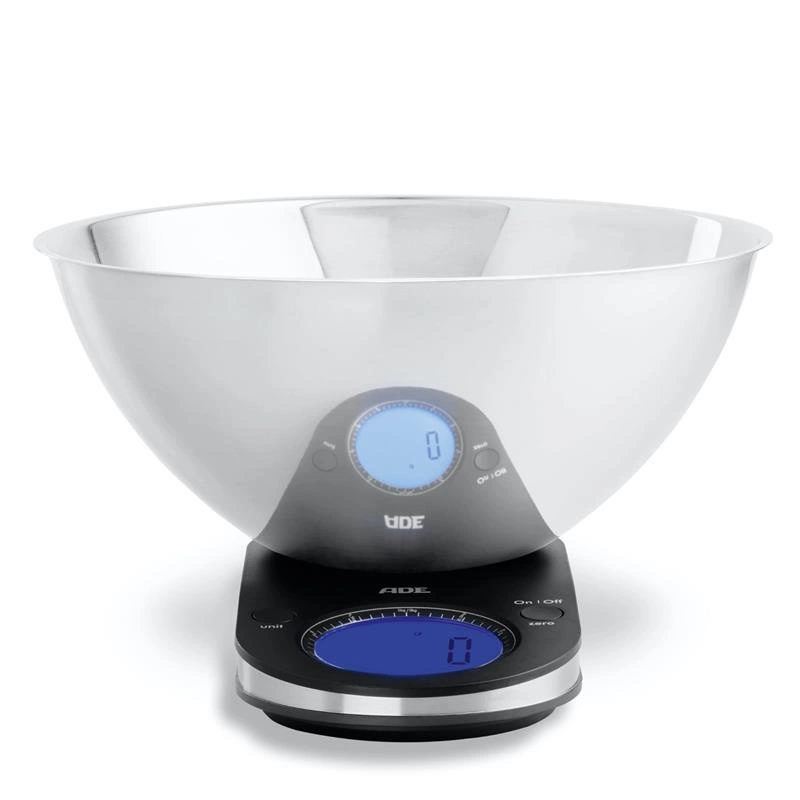 ADE - waga kuchenna z miską, do 5 kg, 2,0 l, 25 x 29 x 14 cm Tosca