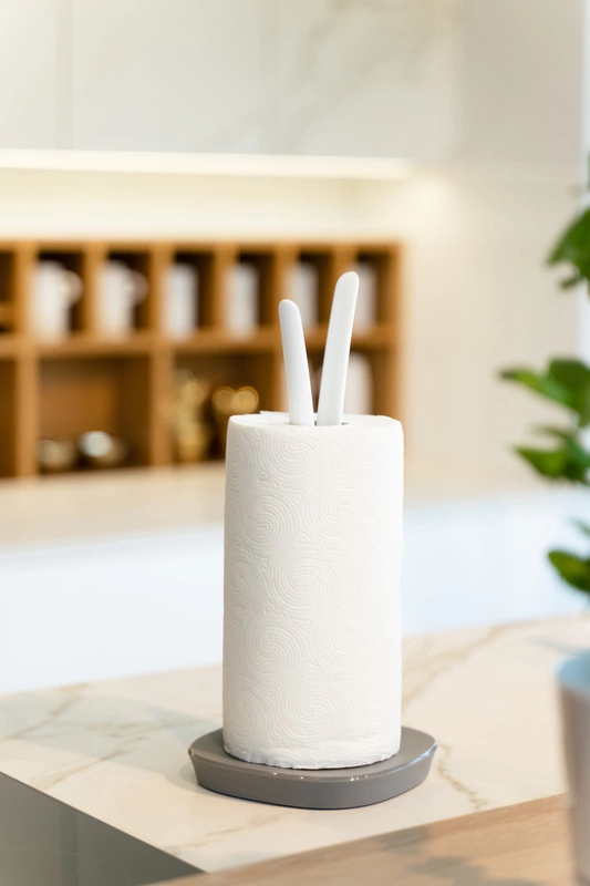 Vialli Design - Stojak na ręcznik papierowy szaro-biały Livio