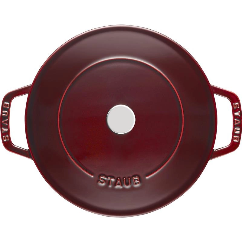 Staub - głęboka patelnia żeliwna Chistera bordowa 24 cm