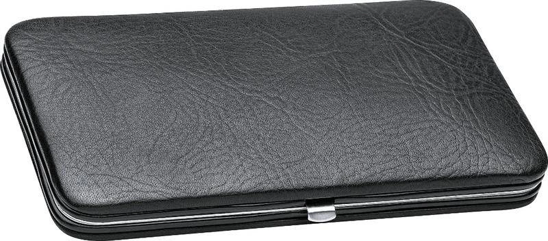 Erbe Solingen - Zestaw do manicure 7 cz. stal niklowana czarny, sztywne etui