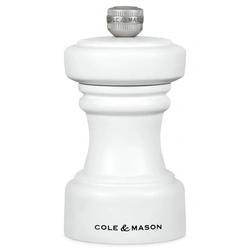 Cole & Mason - Młynek drewniany do pieprzu Hoxton 10,4 cm biały mat