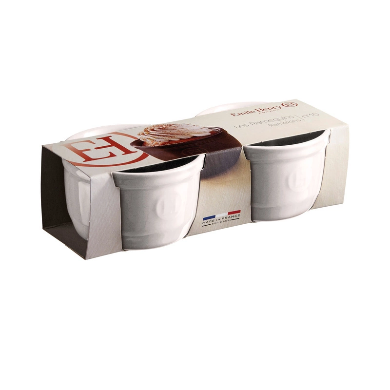 Emile Henry - Zestaw dwóch miseczek do zapiekania typu ramekin - N°10 - biały