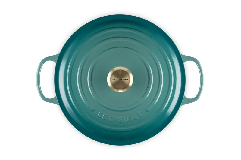 Le Creuset brytfanna żeliwna emaliowana Signature okrągła 28 cm 6,7l Bleu Riviera