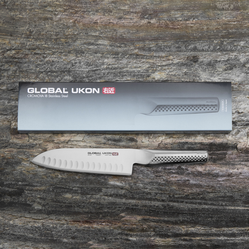 Global - Ukon Nóż Santoku żłobiony 18,5 cm