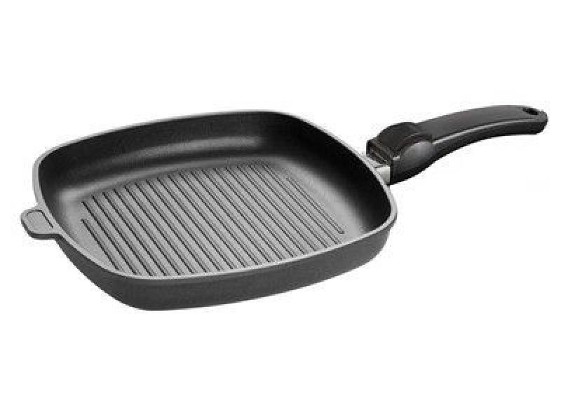 SKK - Patelnia grillowa tytanowa kwadrat 28cm/28cm/4cm, indukcja