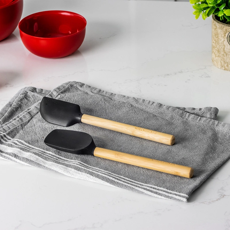 KitchenAid Culinary Tools - szpatułka i łyżka silikonowe CLASSIC Bamboo
