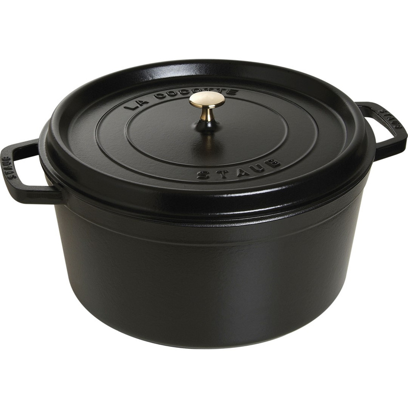Staub - garnek brytfanna  żeliwna czarna 12,6 l 34 cm