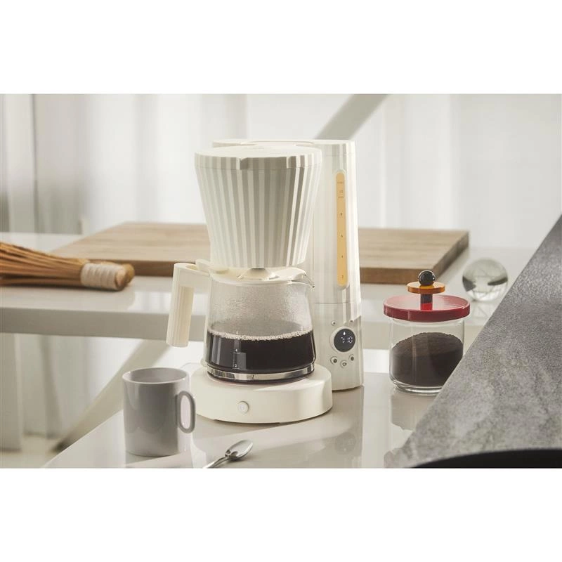 Alessi - przelewowy ekspres do kawy, biały Plisse