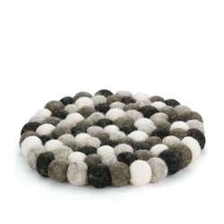 Cilio - podkładka pod gorące naczynia, śred. 21 cm, owcza wełna, szara Lana Grigio