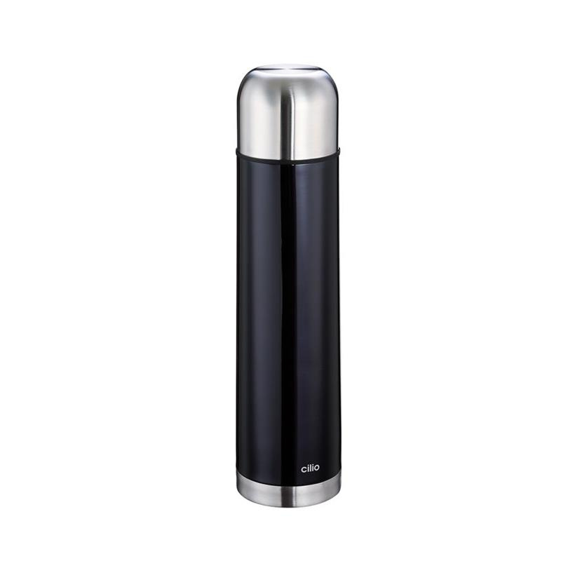 Cilio - termos stalowy, 1 l, czarny metalik
