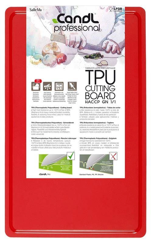 CandL - Duża mata kuchenna do krojenia 53x32,5 czerwona