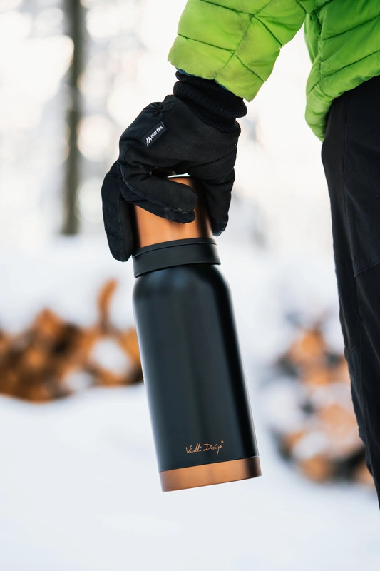Vialli Design - Termos turystyczny 1l FUORI czarny Rose Gold