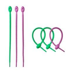 Lurch - zaciski silikonowe, 6 szt., 22 cm, zielone/fioletowe