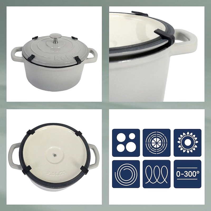 Kela - Naczynie żeliwne 6,5 l owalne jasnoszare Cali