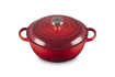 Le Creuset - Garnek żeliwny  26 cm wiśniowy