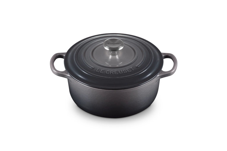 Le Creuset brytfanna żeliwna emaliowana Signature okrągła 24 cm 4,2 l flint