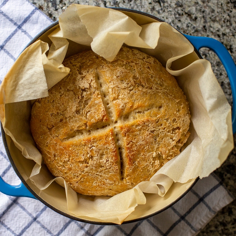 Lodge - Garnek żeliwny emaliowany - niebieski 2,8L
