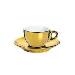 Cilio - filiżanka do espresso, ze spodkiem, 0,05 l, złota Roma