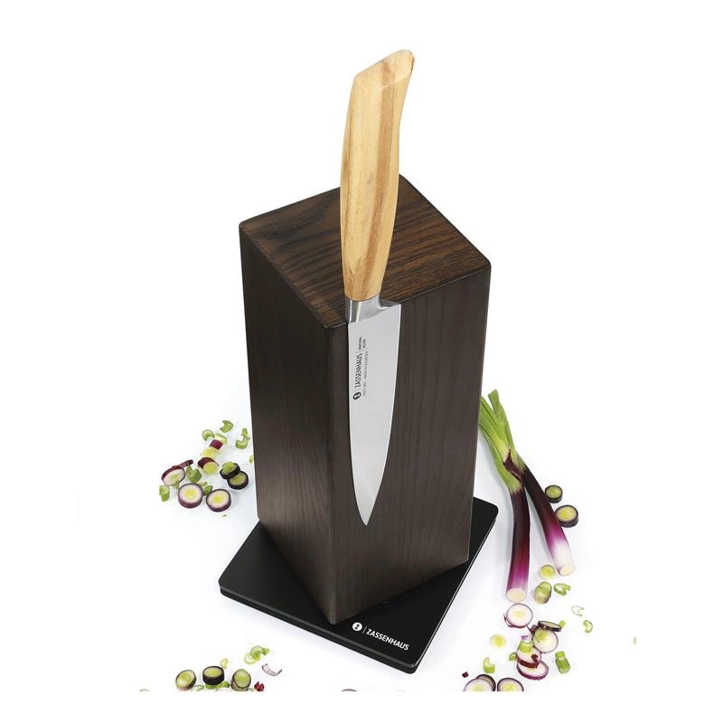 Zassenhaus - blok na noże magnetyczny, obrotowy, drewno jesionowe, 13 x 13 x 25,5 cm Spin