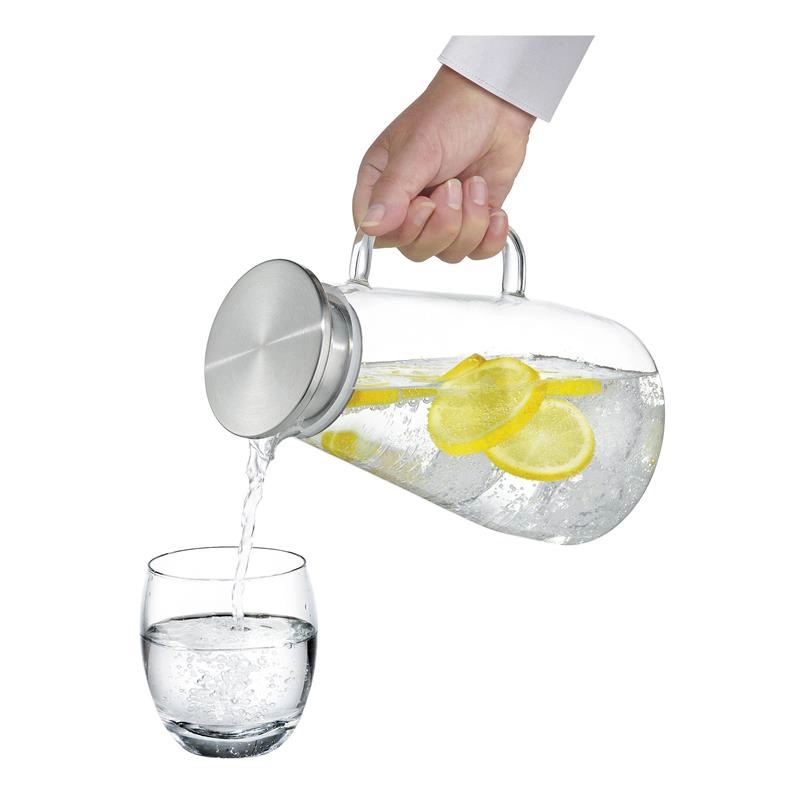 Cilio - dzbanek, szkło borokrzemowe/stal nierdzewna, 1,6 l, śred. 12,5 x 22,5 cm Emilia