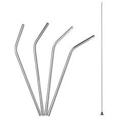 Lurch - zagięte stalowe słomki do napojów, 4 szt., 21,5 cm