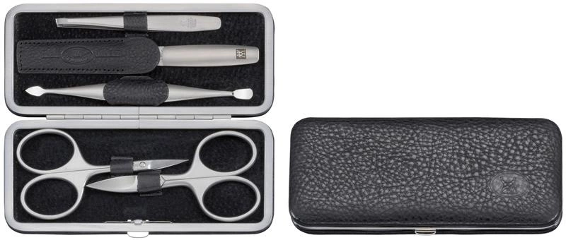 Zwilling - zestaw do manicure - czarne skórzane etui, 5 elementów Twinox