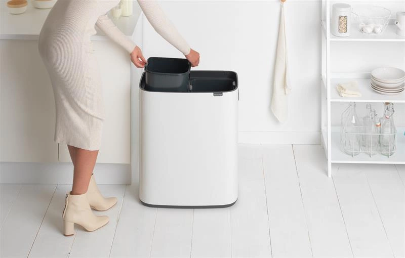 Brabantia - kosz na śmieci Bo Touch Bin 60L (2 x 30) biały