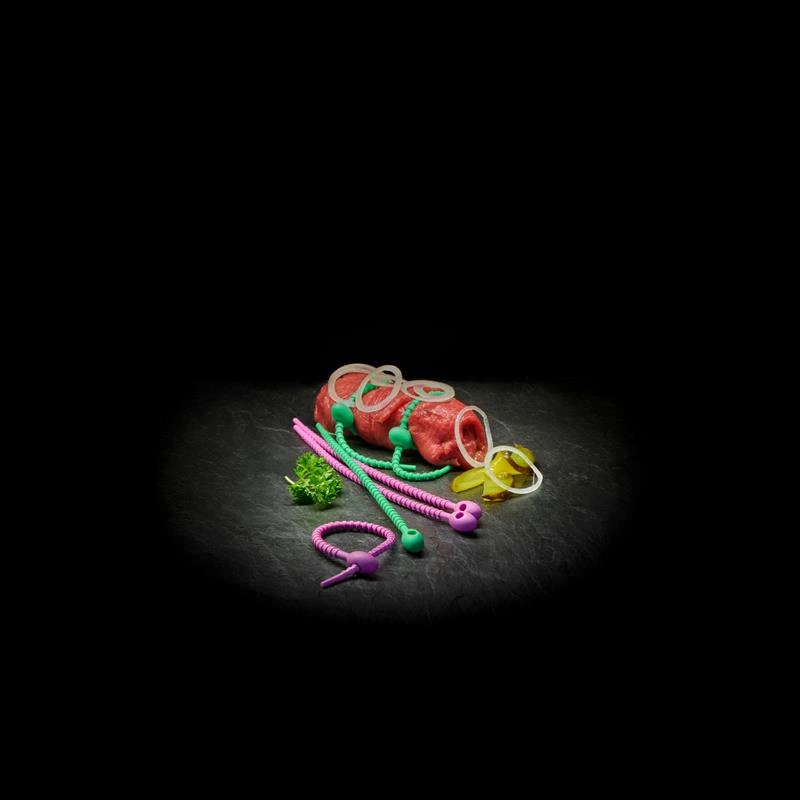 Lurch - zaciski silikonowe, 6 szt., 22 cm, zielone/fioletowe