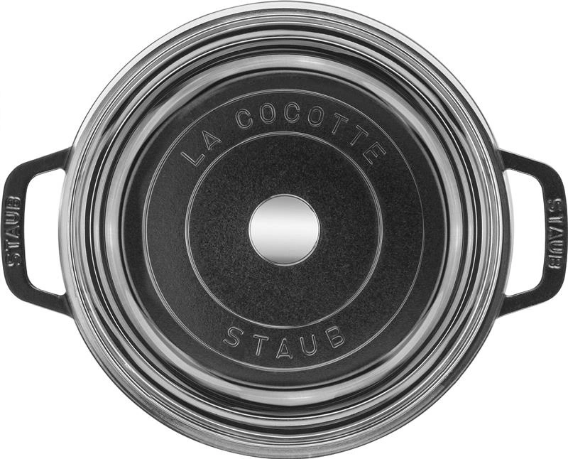Staub - garnek żeliwny okrągły ze szklaną pokrywką 3.8 ltr czarny La Cocotte