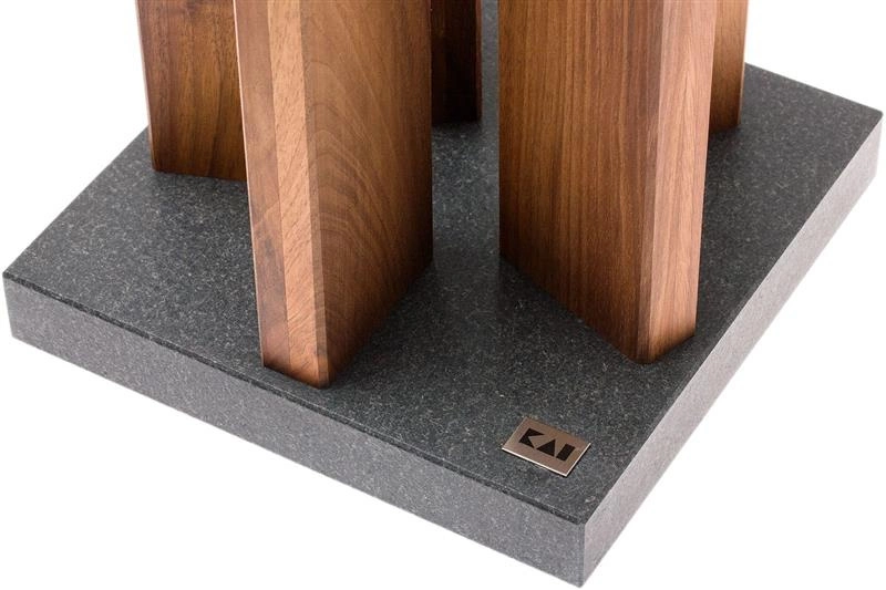 KAI - Magnetyczny stojak na 10 noży orzech + granit