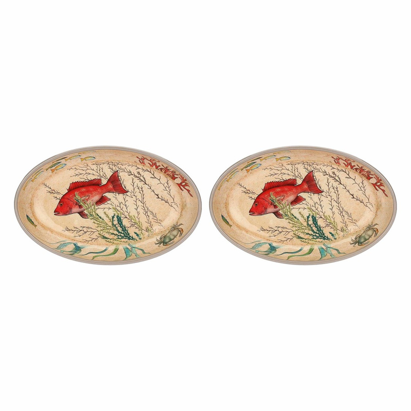 Rose&Tulipani - zestaw 2 półmisków owalnych z melaminy 24x15 cm Sea Life