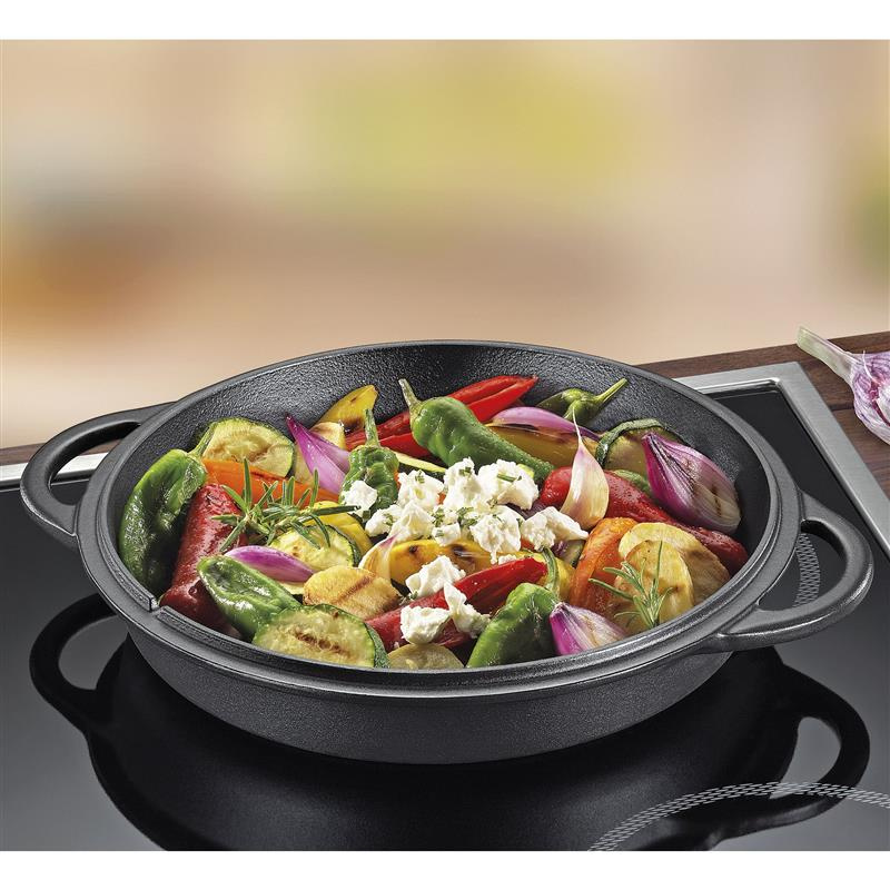 Kuchenprofi - garnek z pokrywą/patelnią grillową, żeliwo, 5,0 l, śred. 26 cm BBQ