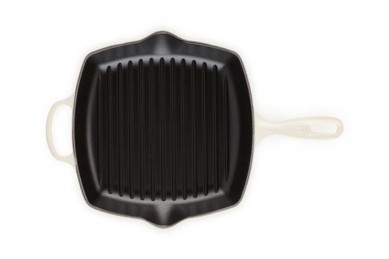 Le Creuset - patelnia żeliwna grillowa z dwoma uchwytami 26 cm Meringue