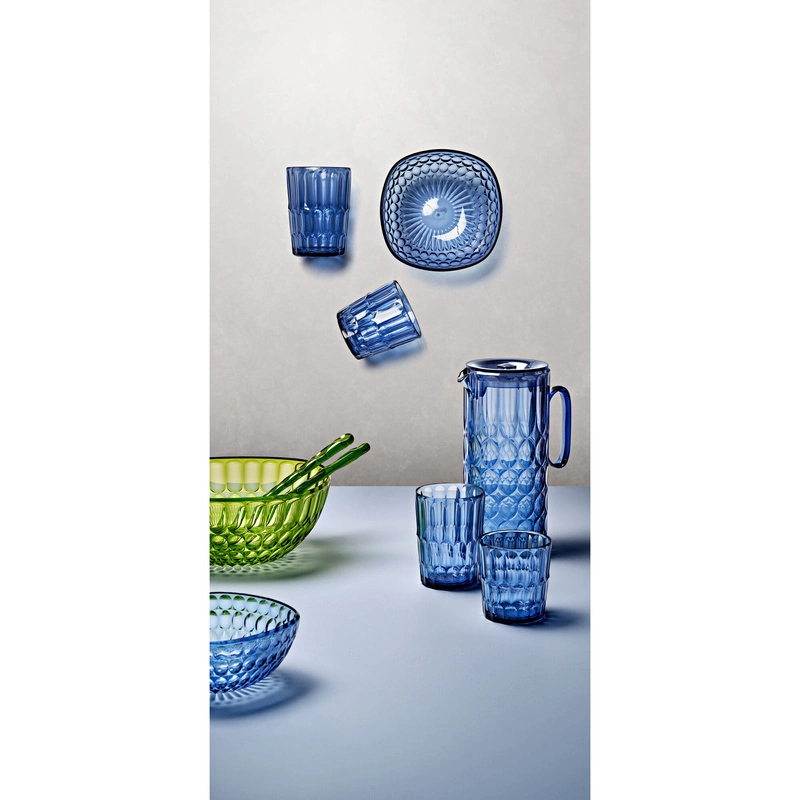 Guzzini - Niska szklanka wzór 2 - niebieska denim