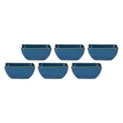 Rose&Tulipani - zestaw 6 kwadratowych miseczek 8 cm Concerto Blu Avio