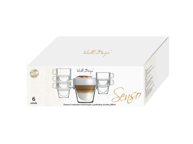 Vialli Design - Komplet 6 szklanek z podwójną ścianką 280ml Senso